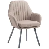 CLP Esszimmerstuhl Florian, Stoff, Sitzpolster & Holzbeine-Gestell beige