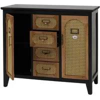 Mendler Apothekerkommode 80 x 91 x 40 cm Schwarz