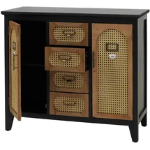 Mendler Apothekerkommode 80 x 91 x 40 cm Schwarz