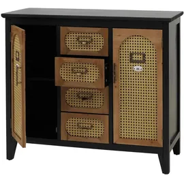 Mendler Apothekerkommode 80 x 91 x 40 cm Schwarz