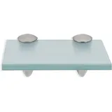 Vingo - Glasablage Glasregal ideal für Bad, Dusche und zur modernen Dekoration mit Halterung aus Edelstahl Milchglas 8mm 20x10 cm