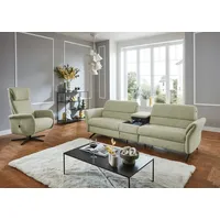 Places of Style 3-Sitzer Bellaria, inklusive 2x Relaxfunktion motorisch mit Herz-Waage-Beschlag, Zwischenelement mit Tisch, Steckdose & USB-Ladestation grün