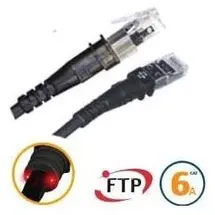 Patchsee Patchkabel ThinPatch Cat. 6A ISO/IEC, U/FTP, halogenfrei, 10 G, schwarz, 2,4 m