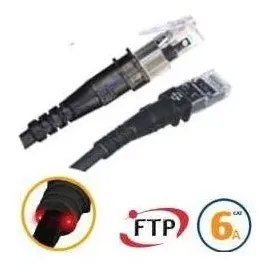 Patchsee Patchkabel ThinPatch Cat. 6A ISO/IEC, U/FTP, halogenfrei, 10 G, schwarz, 2,4 m