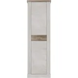 FORTE DURO Schrank 60 65, Kleiderschran klein Flurschrank schmal Garderobenschrank Landhausstil Drehtürenschrank, Holz dekor: Pinie Weiß / Eiche Antik, 61 cm breit x 199 cm hoch x 35 cm tief