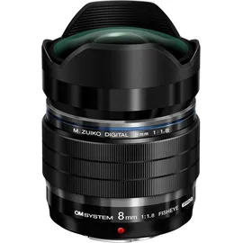 OM System M.Zuiko Digital ED 8mm f/1,8 PRO Fisheye Objektiv plus Tasche Micro Four Thirds