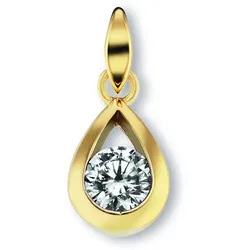 Kette mit Anhänger ONE ELEMENT "Zirkonia Anhänger aus 333 Gelbgold", gold, Halsketten, Damen, Gelbgold 333, Damen Schmuckset - Set mit verstellbarer Halskette