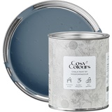 MissPompadour Kreidefarbe für Möbel blau 750ml, Stormy Sky Blue - Holzfarbe, Holzlack matt innen - Möbellack, Möbelfarbe ohne Schleifen - Kreidefarbe für Holz - CosyColours