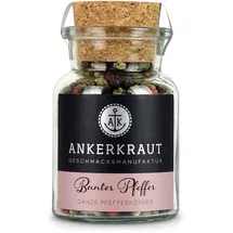 Ankerkraut Bunter Pfeffer, ganze Pfefferkörner für die Pfeffermühle, 70g im Korkenglas