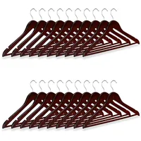 Relaxdays Kleiderbügel Set Holz, 20er Pack Garderobenbügel, Hemden &