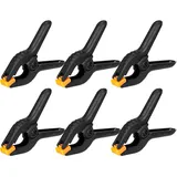 Acooruiteng 6 Stück Klemmzwingen 3.5 Zoll Hochleistungs Nylon Federklemmen Klemmen Federklemme Klemme Klemmzwinge Spring Clamps Leimzwingen Federzwingen für Holzbearbeitung DIY Fotostudios Schwarz