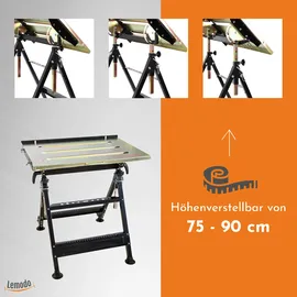 Lemodo Höhenverstellbarer Schweißtisch Stahl 90 Grad neigbar
