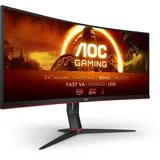 AOC Gaming CU34G2XPD - 34 Zoll WQHD Curved Monitor, 180 Hz, 1ms, FreeSync Premium (3440x1440, HDMI, DisplayPort, USB Hub) schwarz/rot