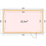 Telluria Gartenhaus Classico 6,28 x 3,58 m Weiß