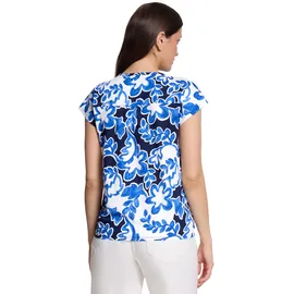 Betty & Co Blusenshirt mit Gummizug in Weiß/Dunkelblau | Gr.: L