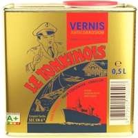 Le Tonkinois VERNIS farblos | bewährter Naturöl-Lack für den Innen und Aussenbereich, schichtbildend und sehr glänzend | Bootslack, Holzlack und Lack für Küchenarbeitsplatte (0,5 Liter)