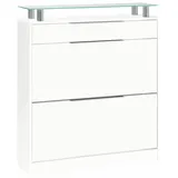 borchardt Möbel Oliva 89 x 104 x 24 cm mit 2 Doppeltrommeln und 1 Schubkasten weiß matt / weiß