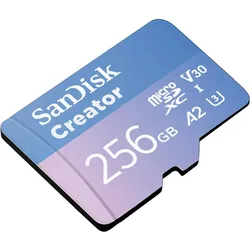 SanDisk Creator MicroSD-Speicherkarte 256GB Hohe Übertragungsgeschwindigkeiten von bis zu 190 MB/s