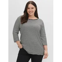 Sheego Rippshirt in schwarz | Gr.: 48/50