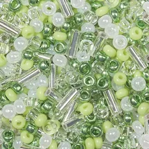 KnorrPrandell Böhmische Rocailles Bastelperlen Ø 2,5 mm 17 g grün/weiß