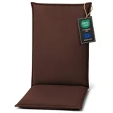 Pillows24 - Hochlehner Auflagen - 120x50cm – 8cm Dick - Premium-Material 200gsm, UV- & Wasserabweisend | Sitzauflagen Hochlehner | Gartenstuhlauflagen - Sitzauflagen Gartenmöbel | Braun