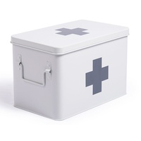 Zedelmaier Vorratsdose Medikamentenbox,Medizin Box Metall,Erste Hilfe Kasten Schrank, (YX1001), Arzneischrank Medizinkoffer Retro, Medizinschränke weiß