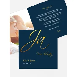 Hochzeitseinladungen selbst gestalten mit Spruch und Fotos im Onlinedesigner bei Meine-Kartenmanufaktur.de