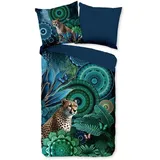 HIP Wendebettwäsche Nyah Satin Petrol Größe 1x 135x200 cm + 1x 80x80 cm