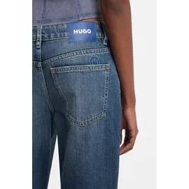 Hugo Loose-fit-Jeans Gamala mit ausgefranstem Saum, Baggy-Fit blau 31