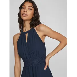 VILA Milina Halter ärmelloses Midikleid Total Eclipse / Detail Elastic 42