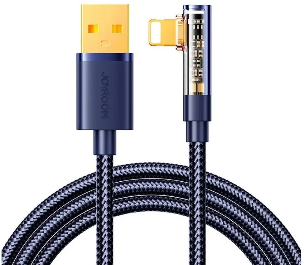 JOYROOM Ladekabel S-UL012A6 USB-A-Winkelkabel – Beleuchtung 2,4 A 1,2 m Smartphone-Kabel blau