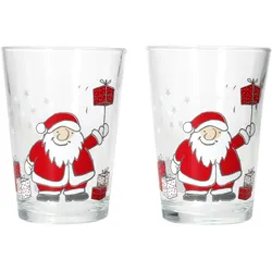 2er Set SANTA FAMILY WINTER Weihnachtsgläser mit Weihnachtsmann & Geschenken – 817331