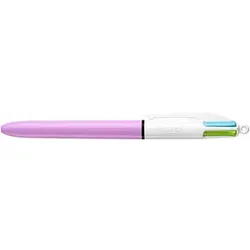 BIC 4-Farben-Kugelschreiber Fun lila, Schreibfarbe: türkisblau, pink, hellgrün, lila, 1 St.