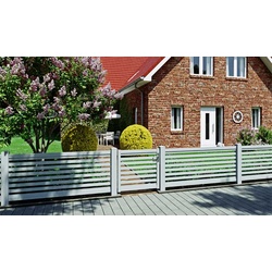 Gartenzaun Tor Amsterdam 100 x 70 cm – Zauntür aus Aluminium, Grau – hochwertige Gartentür – Pforte für Gartenbereich & Grundstück