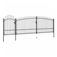 vidaXL Gartentor 500 x 225 cm Schwarz/Stahl