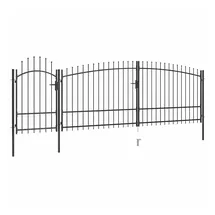vidaXL Gartentor 500 x 225 cm Schwarz/Stahl