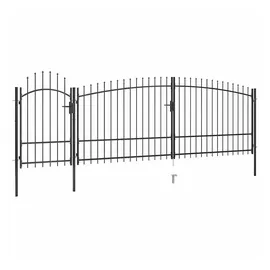 vidaXL Gartentor 500 x 225 cm Schwarz/Stahl