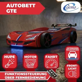 Coemo Kinderbett Rennwagen 90 x 200 cm Holz rot