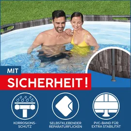 BESTWAY Steel Pro Max Frame Pool 427 x 107 cm holzoptik