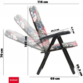 Kadax Gartenliege 116 x 59 x 0 cm Grau