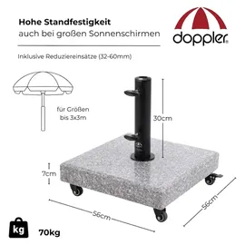 Doppler Schirmständer Granit 70 kg Hellgrau
