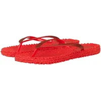 Ilse Jacobsen HORNBÆK | Cheerful01 | Damen Flip Flops mit Glitter | Dänische Design | Sommer Strand Zehentrenner | DEEP RED | 36 EU - 36 EU