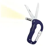 Moses moses. Expedition Natur Multifunktions-Karabiner mit Messer, Säge & LED-Licht, Multifunktionaler Karabiner für Naturentdecker, Praktisches 4 in 1 Tool für Outdoor und Camping