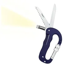 Moses moses. Expedition Natur Multifunktions-Karabiner mit Messer, Säge & LED-Licht, Multifunktionaler Karabiner für Naturentdecker, Praktisches 4 in 1 Tool für Outdoor und Camping