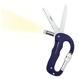 Moses moses. Expedition Natur Multifunktions-Karabiner mit Messer, Säge & LED-Licht, Multifunktionaler Karabiner für Naturentdecker, Praktisches 4 in 1 Tool für Outdoor und Camping