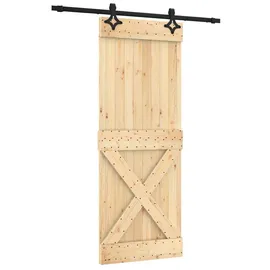 vidaXL Schiebetür rechts 80 x 210 cm Braun/Schwarz