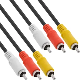 InLine Audio- /Videokabel 3x Cinch-Stecker/Stecker 10m (89610)