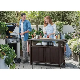 KETER Grilltisch 134 x 88 cm Edelstahl Braun