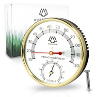 NORDHOLZ® Sauna Thermometer Hygrometer 2in1 - Zuverlässig & genau für die richtige Temperatur und Luftfeuchtigkeit - Sauna Hygrometer für eine wohltuenden Atmosphäre - Hochwertiges Sauna Zubehör