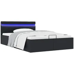 Bett mit Bettkasten Hydraulisch LED Kunstleder 120x200 cm